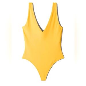 Babaton Contour V-Neck Bodysuit in Iced Mango #75719